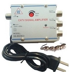 Amplificador para señal de Cable TV o Cable Magico de 03 vias.