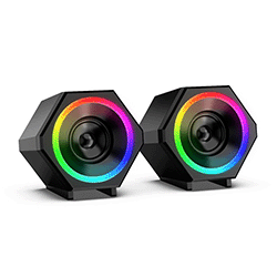 PARLANTES STEREO CON LUCES LED *KISONLI* GAMER
L-6060 - 5 WATTS

