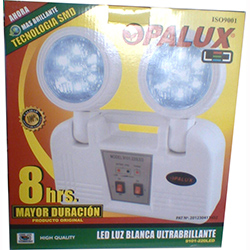 Luz de emergencia HALOGENA marca OPALUX modelo 9101-220, 14 LEDS SMD, 8 HORAS DURACION