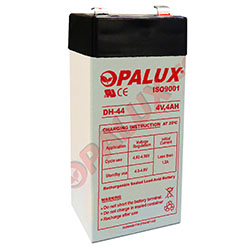 Batería seca marca OPALUX
 de 4 Voltios, 4 AH 
modelo: DH-44 
