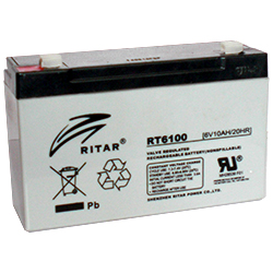 Baterias selladas de Plomo-Acido RITAR RT6100, especiales para Luces de emergencia, filmadoras, paneles de alarma, robótica, Proyectos electrónicos, carritos a batería, coches electricos, ETC.