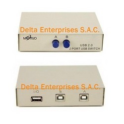 Switch USB 2 puertos, manual - es bidireccional, es decir, de 2 a 1 o al revés