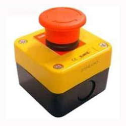 switch pulsador de panico. Muy útil para instalaciones de alarma comerciales o industriales. Asi mismo, se usa como boton de parada/ marcha de maquinas electricas.