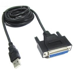 adaptador para impresoras de puerto paralelo DB25 a puerto USB, WINDOWS 7 COMPATIBLE
